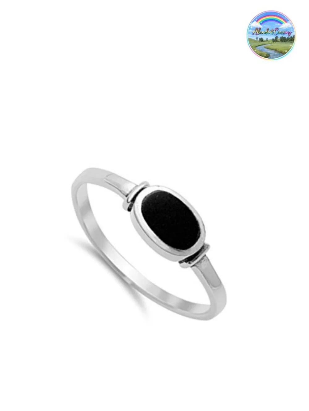 Sterling Silver Oval Gemstone Ring Prong Setting Size 9